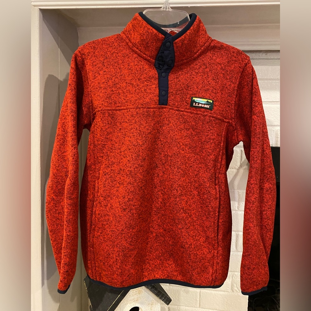 Kids LL Bean Sweater Fleece 3/4 Snap M (10/12)